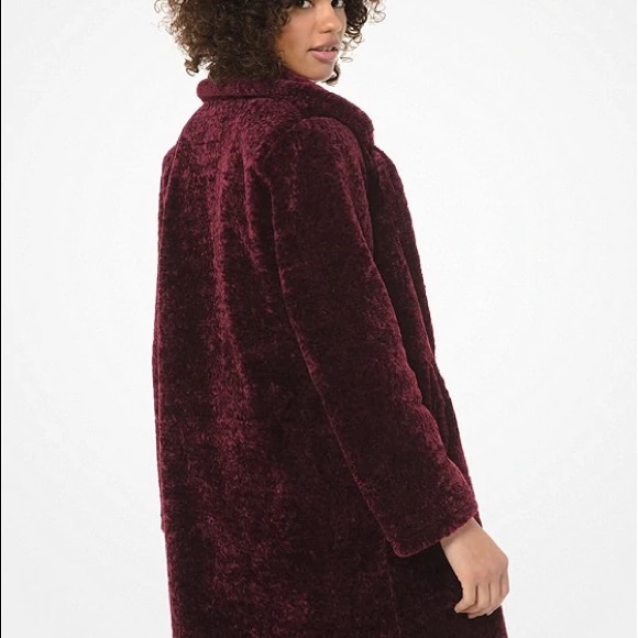 Michael Kors - Faux Fur - Burgundy Teddy Jacket - Small - Picture 6 of 6